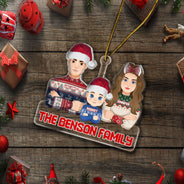 Flat Art Semi-real Pet - Christmas Gift For Family, Couple, Parents, Grandparents, Dog, Cat Lovers - Personalized Cutout Acrylic Ornament
