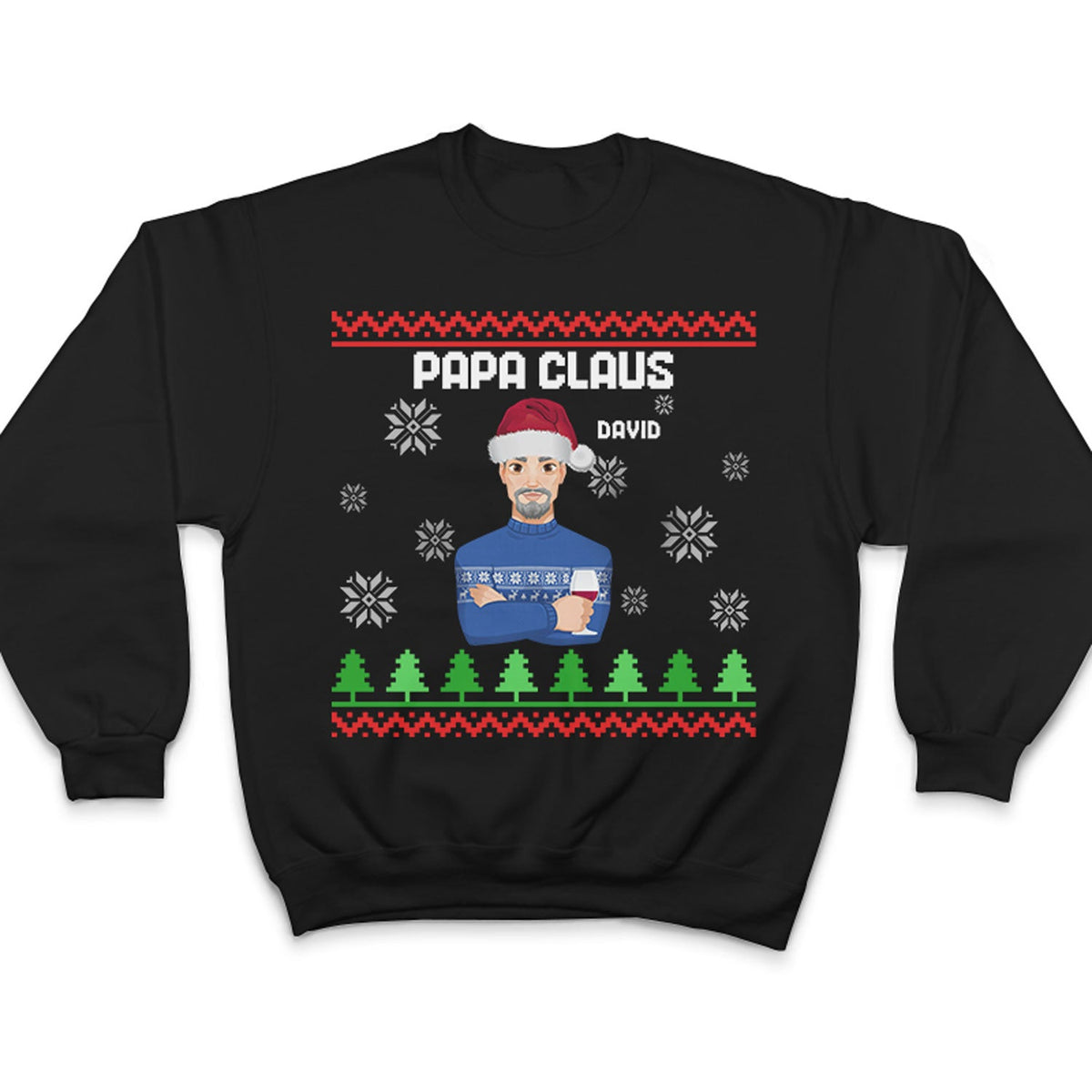 Flat Art Combo Dark - Christmas, Funny Gift For Family, Couple, Dad, Mom, Grandpa, Grandma - Personalized Sweatshirt