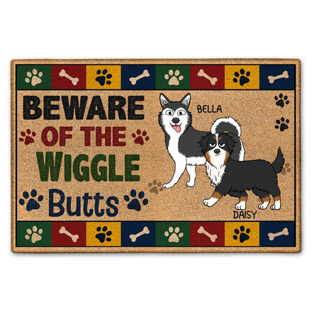 Beware Of The Wiggle Butt - Gift For Dog Lovers - Personalized Doormat