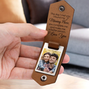 Custom Photo God Blessed The Broken Road - Loving, Anniversary Gift For Couple, Spouse, Husband, Wife - Personalized Leather Photo Keychain