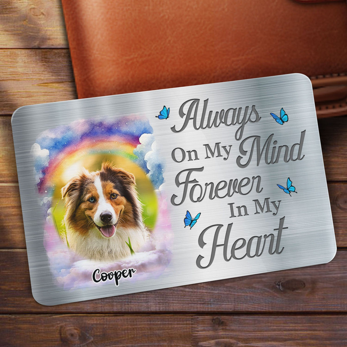 Custom Photo You Left Paw Prints On My Heart - Memorial Gift For Pet Owners, Pet Lovers - Personalized Aluminum Wallet Card