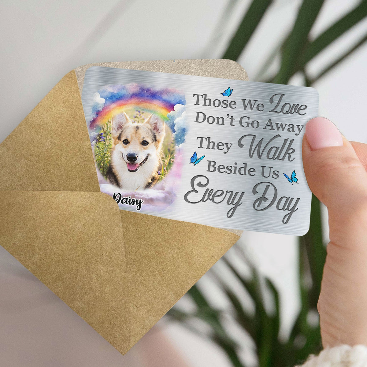 Custom Photo You Left Paw Prints On My Heart - Memorial Gift For Pet Owners, Pet Lovers - Personalized Aluminum Wallet Card