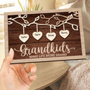 Grandkids Make Life More Grand - Gift For Grandma, Grandpa, Grandparents, Dad, Mom - Personalized 2-Layered Wooden Plaque With Stand