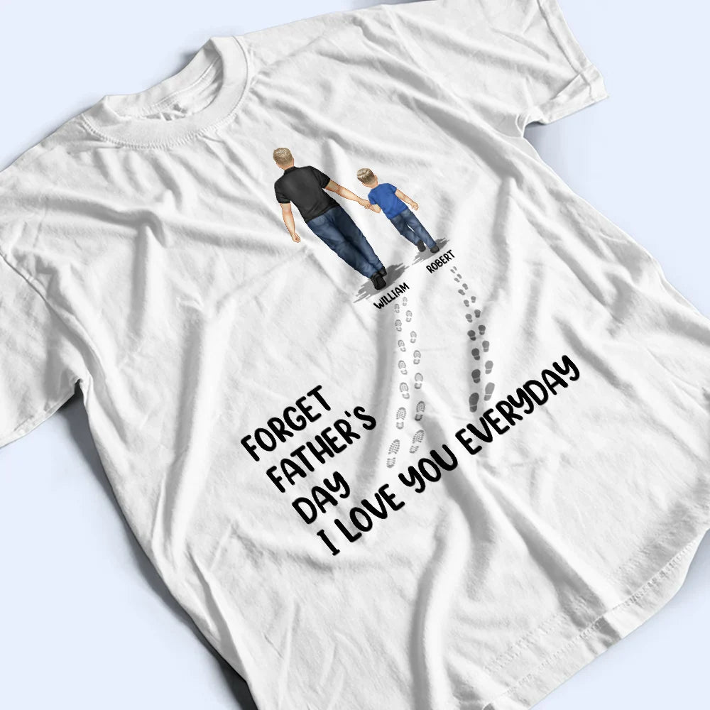 Dad Walking With Kids We Love You Everyday - Personalized T Shirt