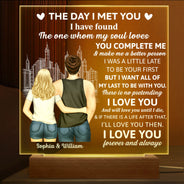 Back Couple The Day I Met You I Have Found The One - Birthday, Loving, Anniversary Gift For Spouse, Husband, Wife, Couple - Personalized 3D Led Light Wooden Base