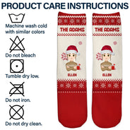 Flat Art - Christmas, Funny Gift For Family, Couple, Dad, Mom, Grandpa, Grandma - Personalized Socks