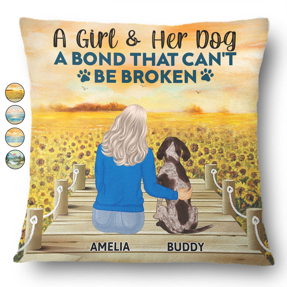 A Bond That Can't Be Broken - Gift For Dog Lovers, Dog Mom, Dog Dad - Personalized Pillow