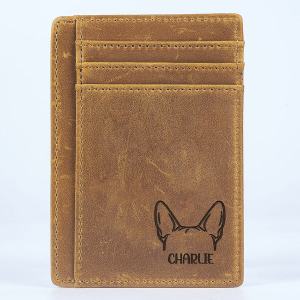 Dog Cat Sketch - Gift For Dog Lovers, Cat Lovers, Dog Mom, Dog Dad - Personalized Card Wallet