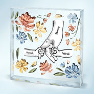 Hand In Hand, I Will Always Protect You - Gift For Mom, Grandma - Personalized Square Shaped Acrylic Plaque