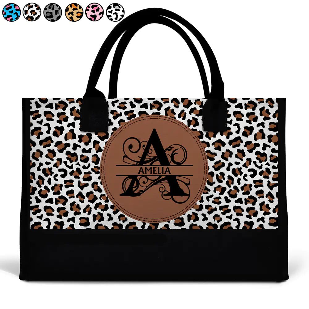 Monogram Name Custom - Personalized Canvas Tote Bag