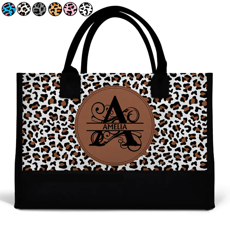 Monogram Name Custom - Personalized Canvas Tote Bag