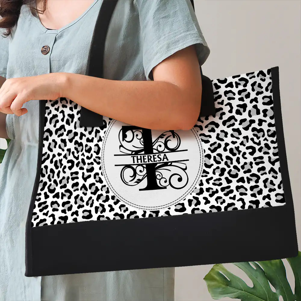 Monogram Name Custom - Personalized Canvas Tote Bag