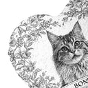 Pet Lovers,Pet Mom,Pet Dad,Dog Lovers,Dog Mom,Dog Dad,Cat Lovers,Cat Mom,Cat Dad,Custom Photo,Memorial,Sad - Custom Photo Pencil Sketch Forever Loved Dog Cat Portrait - Personalized Heart Memorial Garden Stone