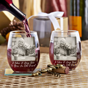 Gift For Bestie,Old Best friends,Gift For Sisters,Happy - Custom Photo Besties Funny Right In The Throat - Personalized Stemless Wine Glass