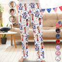 Gift For Father,Gift For Grandpa,Gift For Mother,Gift For Grandma,Happy,Baseball,Photo,Icon - Custom Photo Stars & Stripes Best Baseball Mom Dad Ever - Personalized Pajama Pants