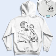 New Dad,New Mom,New baby,Non-Eng,Photo - Pencil Sketch,Adorable - Custom Photo Pencil Sketch Our First Father's Day Together - Personalized T Shirt