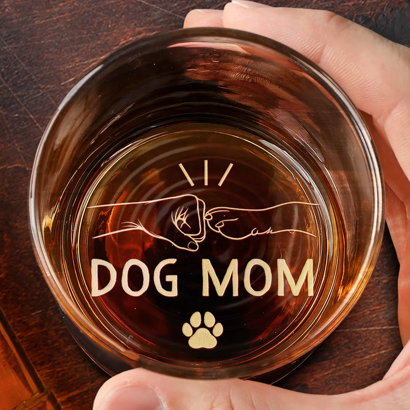 Pet Lovers,Pet Mom,Pet Dad,Dog Lovers,Dog Mom,Dog Dad,Cat Lovers,Cat Mom,Cat Dad,Non-Eng,Photo - Pencil Sketch (Dark BG),Adorable - Custom Photo White Pencil Sketch Art Pet Dad Pet Mom - Personalized Engraved Whiskey Glass
