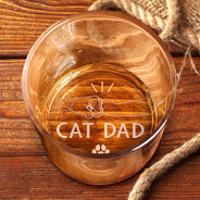 Pet Lovers,Pet Mom,Pet Dad,Dog Lovers,Dog Mom,Dog Dad,Cat Lovers,Cat Mom,Cat Dad,Non-Eng,Photo - Pencil Sketch (Dark BG),Adorable - Custom Photo White Pencil Sketch Art Pet Dad Pet Mom - Personalized Engraved Whiskey Glass