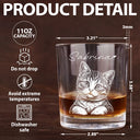 Pet Lovers,Pet Mom,Pet Dad,Dog Lovers,Dog Mom,Dog Dad,Cat Lovers,Cat Mom,Cat Dad,Non-Eng,Photo - Pencil Sketch (Dark BG),Adorable - Custom Photo White Pencil Sketch Art Pet Dad Pet Mom - Personalized Engraved Whiskey Glass