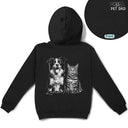 Pet Lovers,Pet Mom,Pet Dad,Cat Lovers,Cat Mom,Cat Dad,Dog Lovers,Dog Mom,Dog Dad,Non-Eng,Photo - Pencil Sketch (Dark BG),Adorable - Custom Photo White Pencil Sketch Art Dog Dad Dog Mom Hand Punch - Personalized T Shirt