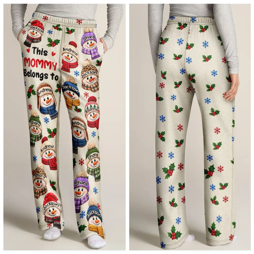 Christmas,Gift For Grandpa,Gifts For Him,Happy,Icon - Christmas Gift For Grandpa Papa - Personalized Grandkids Snowman Pajama Pants