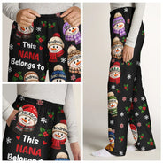 Christmas,Gift For Grandpa,Gifts For Him,Happy,Icon - Christmas Gift For Grandpa Papa - Personalized Grandkids Snowman Pajama Pants