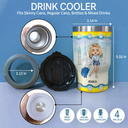 Just A Girl Boy Who Loves Traveling Cruising - Birthday Gift For Him, Her, Kid, Friends, Family, Trippin', Vacation Lovers - Personalized Custom Triple 3 In 1 Can Cooler
