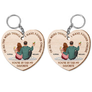 Of All The Weird Things - Gift For Couples, Husband, Wife - Personalized Wooden Keychain