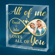 Custom Photo All Of Me Loves All Of You - Loving, Anniversary Gift For Couple, Spouse, Husband, Wife - Personalized Square Shaped Acrylic Plaque