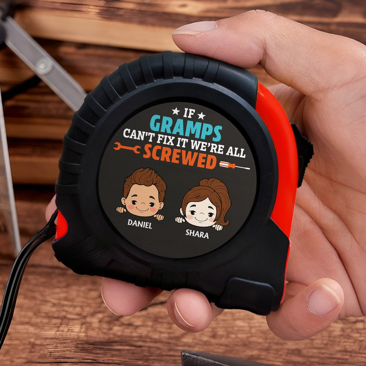 If Papa Can't Fixed It We're All Screwed - Funny Gift For Grandpa, Dad, Father - Personalized Tape Measure