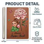 Birth Month Flowers Bloom Cooking Recipe Book - Personalized Leather Journal