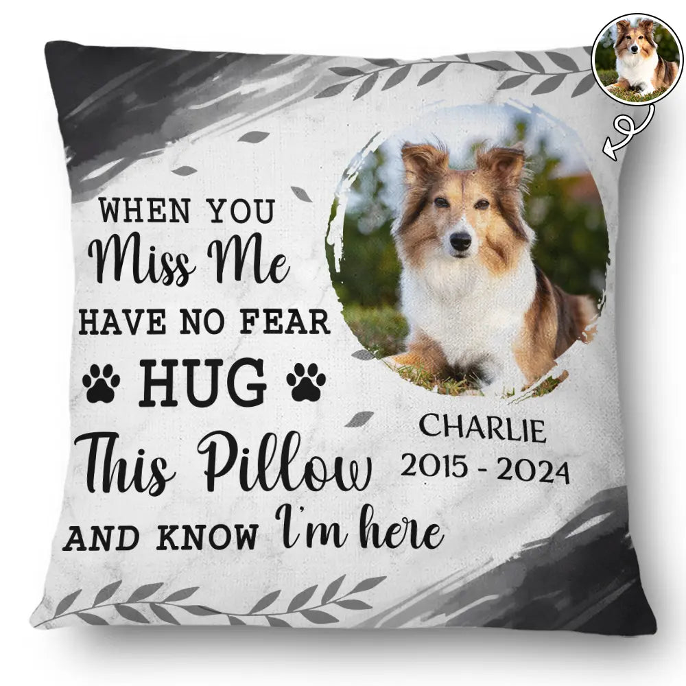 Custom Photo Memorial Hug This Pillow And Know I'm Here - Personalized Pillow