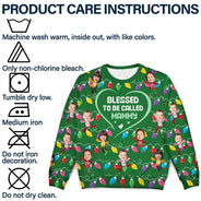 Custom Photo Blessed To Be Called Grandma Nana Mom - Personalized Unisex Ugly Sweater