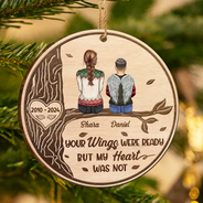 Family - I Am Always With You Sitting On The Tree - Personalized Custom Shaped Wooden Ornament