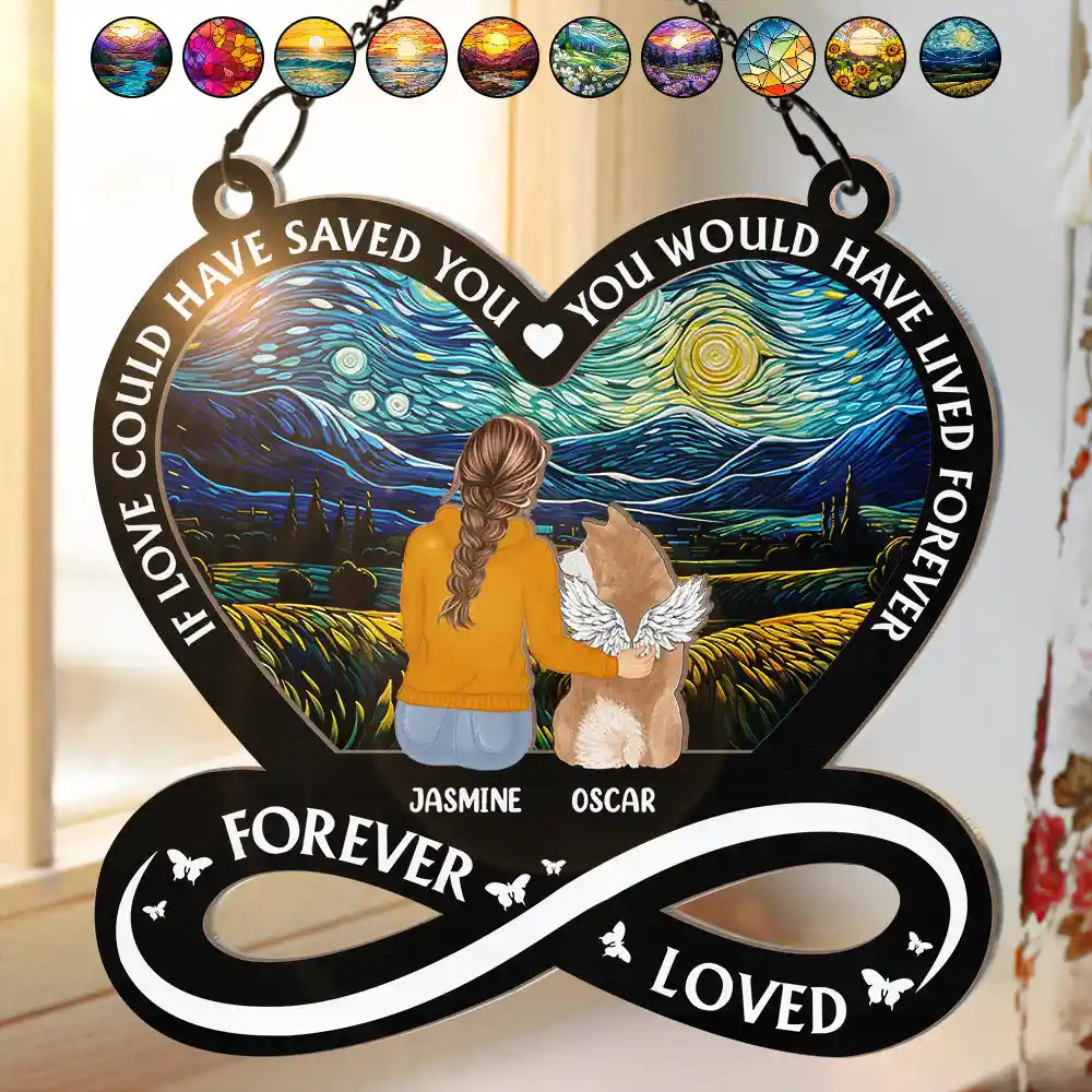 You Left Paw Prints In My Heart - Personalized Window Hanging Suncatcher Ornament