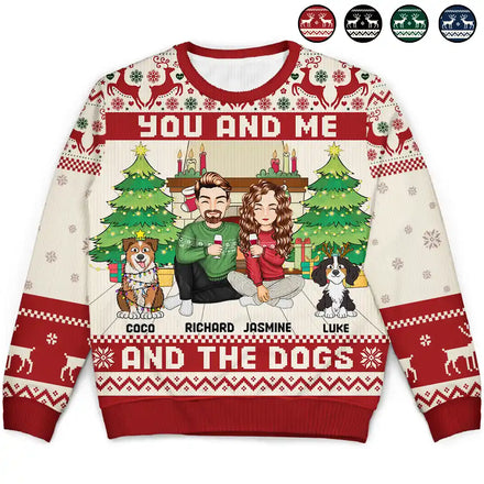 You And Me And The Pets - Personalized Unisex Ugly Sweater
