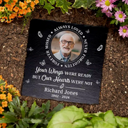 Memorial, Family, Parents - Custom Photo Memorial Always Loved Never Forgotten - Personalized Rectangle Memorial Garden Stone