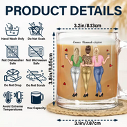 Funny,Gift For Bestie,Gift For Sisters,Gift For Sibling,Gifts For Colleagues - Never Too Far To Have Coffee Together - Personalized Glass Mug