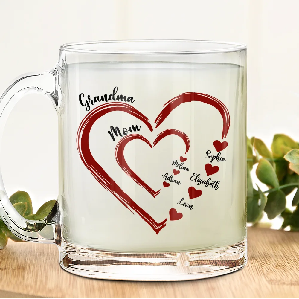 Gift For Grandma, Gift For Mother - Mom's Grandma's Sweethearts - Personalized Glass Mug