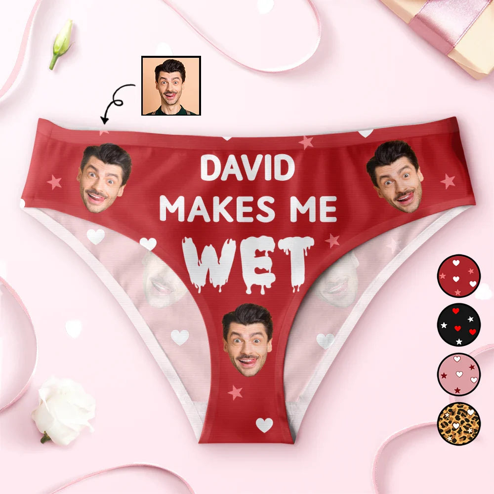 Custom Photo You Makes Me Wet - Personalized Women's Low-waisted Brief