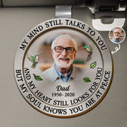 Memorial,Sad,Family - Custom Photo Memorial My Mind Still Talks To You - Personalized Custom Shaped Car Visor Clip