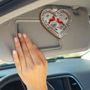 Memorial,Sad,Family - Memorial My Mind Still Talks To You Heart Shaped - Personalized Custom Shaped Car Visor Clip