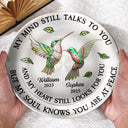 Memorial,Family,Sad,Gift For Grandparents,Parents - Memorial My Mind Still Talks To You - Personalized Ceramic Plate
