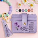 Gift For Yourself,Gift For Women,Happy,Gift For Bestie - God Says I Am Name Letter In Bible - Personalized Keychain Wristlet Leather Wallet
