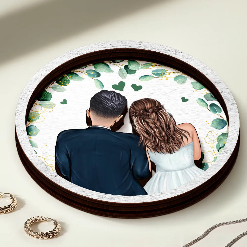 Gift For Husband,Gift For Wife,Gift For Boyfriend,Gift For Girlfriend,Gift For Couples,Love,Wedding,Engaged - Newly Engaged Couple The Best Is Yet To Come - Personalized 2-Layered Wooden Ring Dish