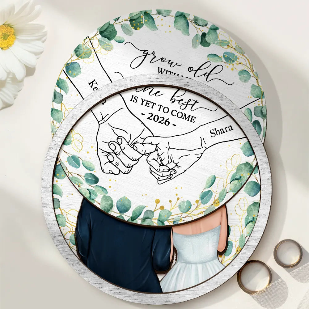 Gift For Husband,Gift For Wife,Gift For Boyfriend,Gift For Girlfriend,Gift For Couples,Love,Wedding,Engaged - Newly Engaged Couple The Best Is Yet To Come - Personalized 2-Layered Wooden Ring Dish