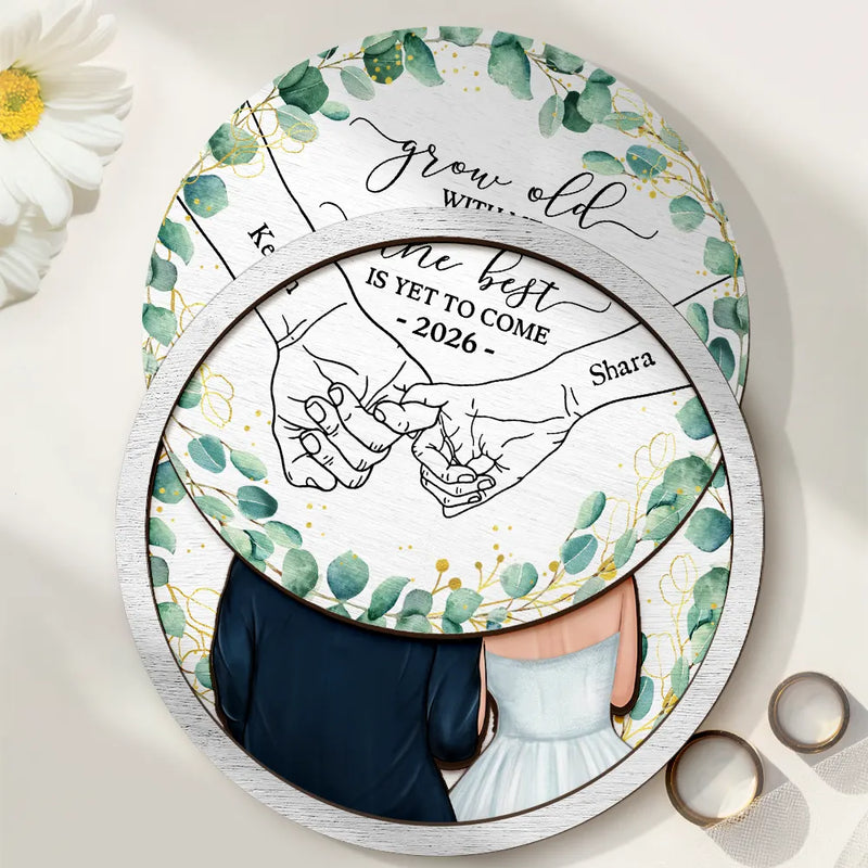 Gift For Husband,Gift For Wife,Gift For Boyfriend,Gift For Girlfriend,Gift For Couples,Love,Wedding,Engaged - Newly Engaged Couple The Best Is Yet To Come - Personalized 2-Layered Wooden Ring Dish
