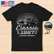 Gift For Father,Gift For Grandpa,Gift For Men,Non-Eng,Photo,Humorous - Custom Photo Classic Car Limited Edition - Personalized T Shirt