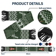 Monogram Christmas Family - Personalized Wool Scarf With Tassel
