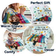 Reading, Gift For Yourself - Book Flower My Reading Blanket - Personalized Fleece Blanket, Sherpa Blanket